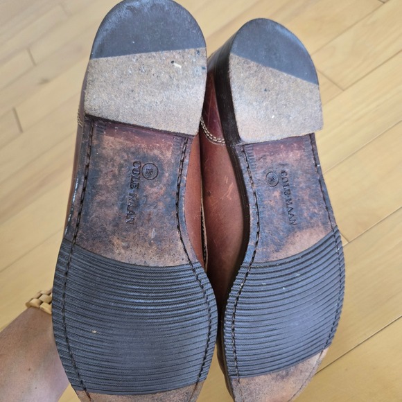 VTG Cole Haan Country Mens Brown Leather Tassel Loafers Handsewn Moc Toe Shoes main image 7